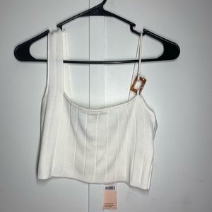 White contrast strap top